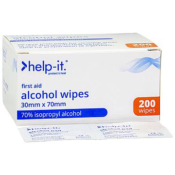 Help-It Alcohol Prep Pad Box of 200 (WIPEALCO200)