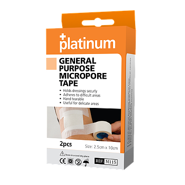 Platinum Micropore Tape 2.5cm Pack 2